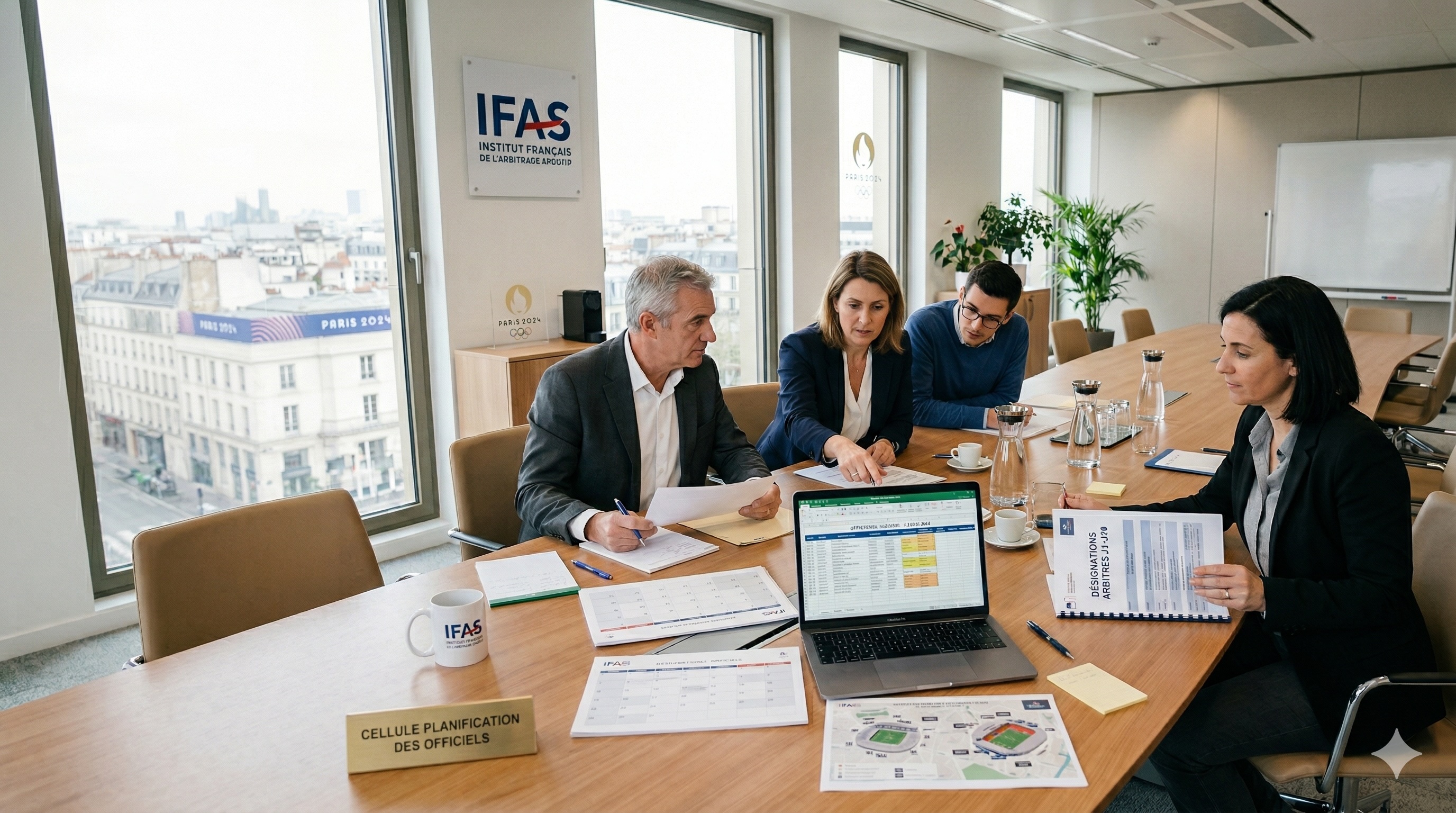 Organisation sportive préparant les convocations d’officiels